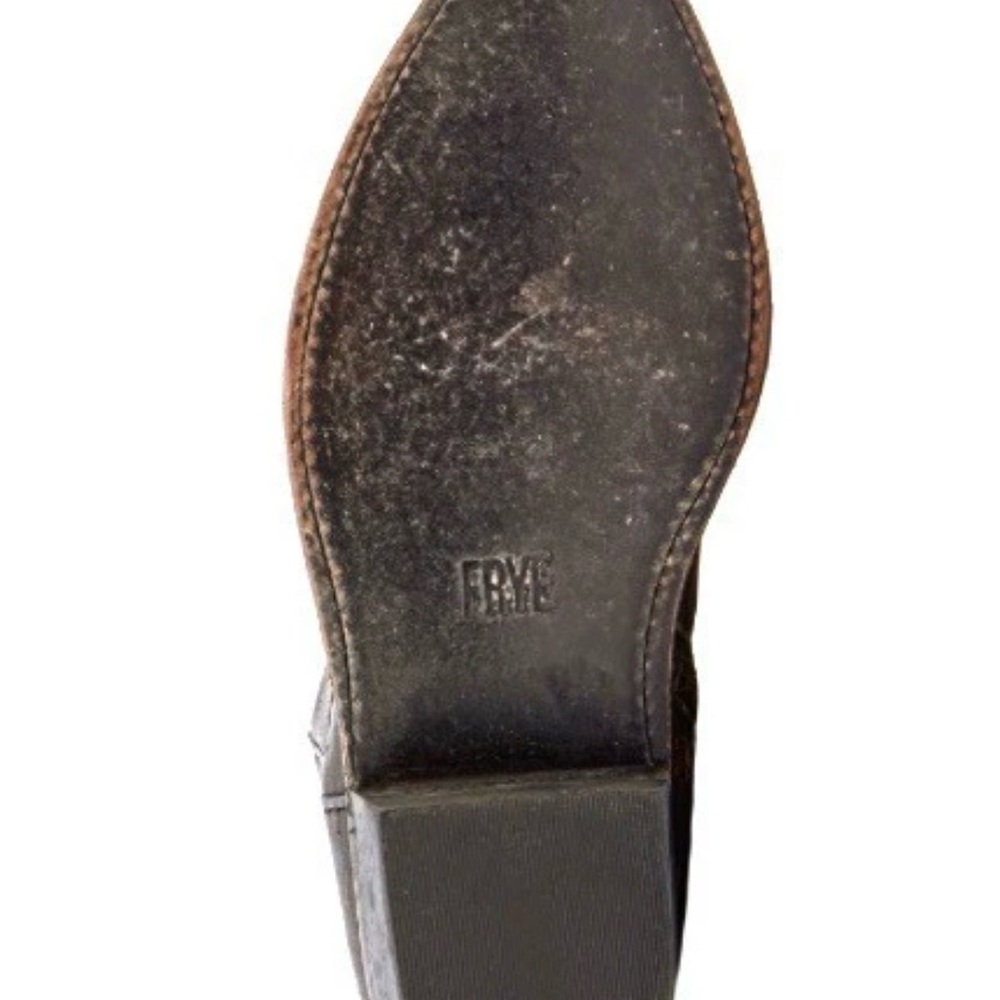 Free People Frye Billy Inside Zip Boot Distressed Black Leather Pointy Toe - Picture 11 of 13